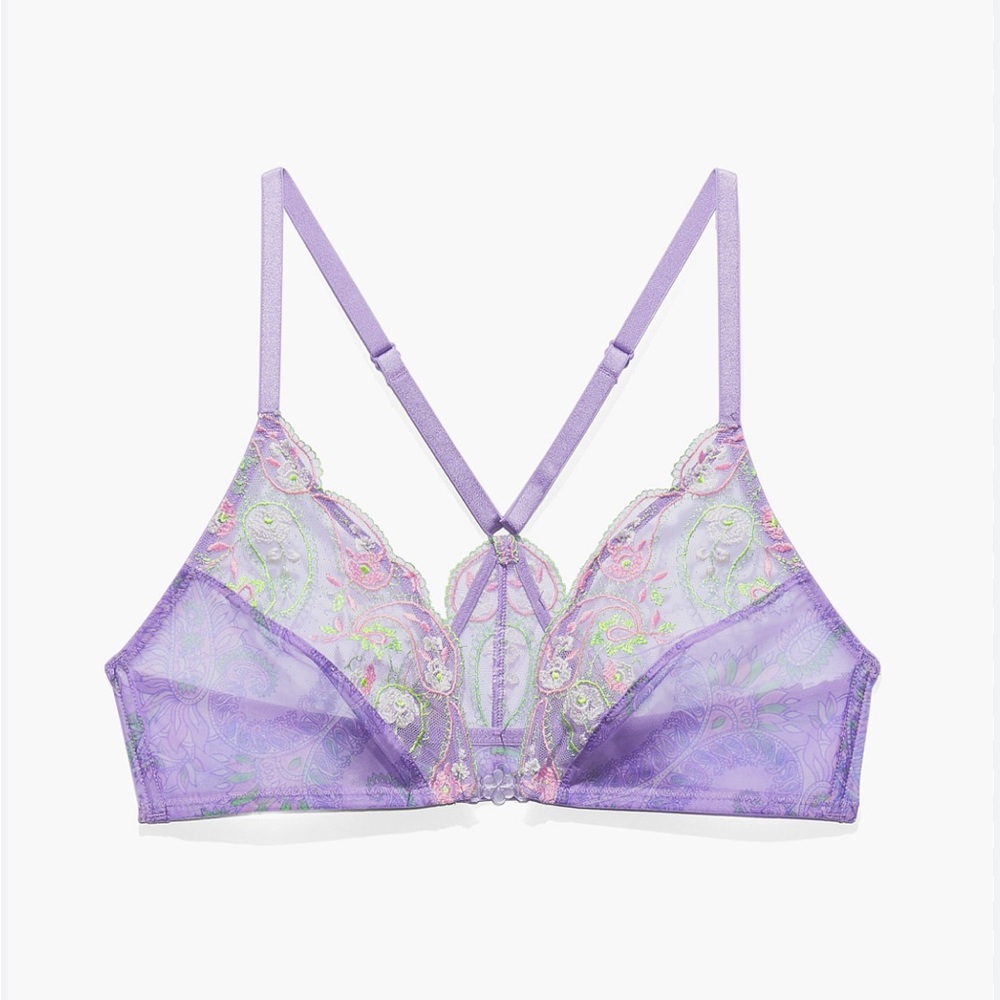 Savage X Fenty Bohemian Paisley Embroidered Lace Bralette M